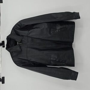 Wilda Genuine Black Leather Full Zop Jacket Mens Size L